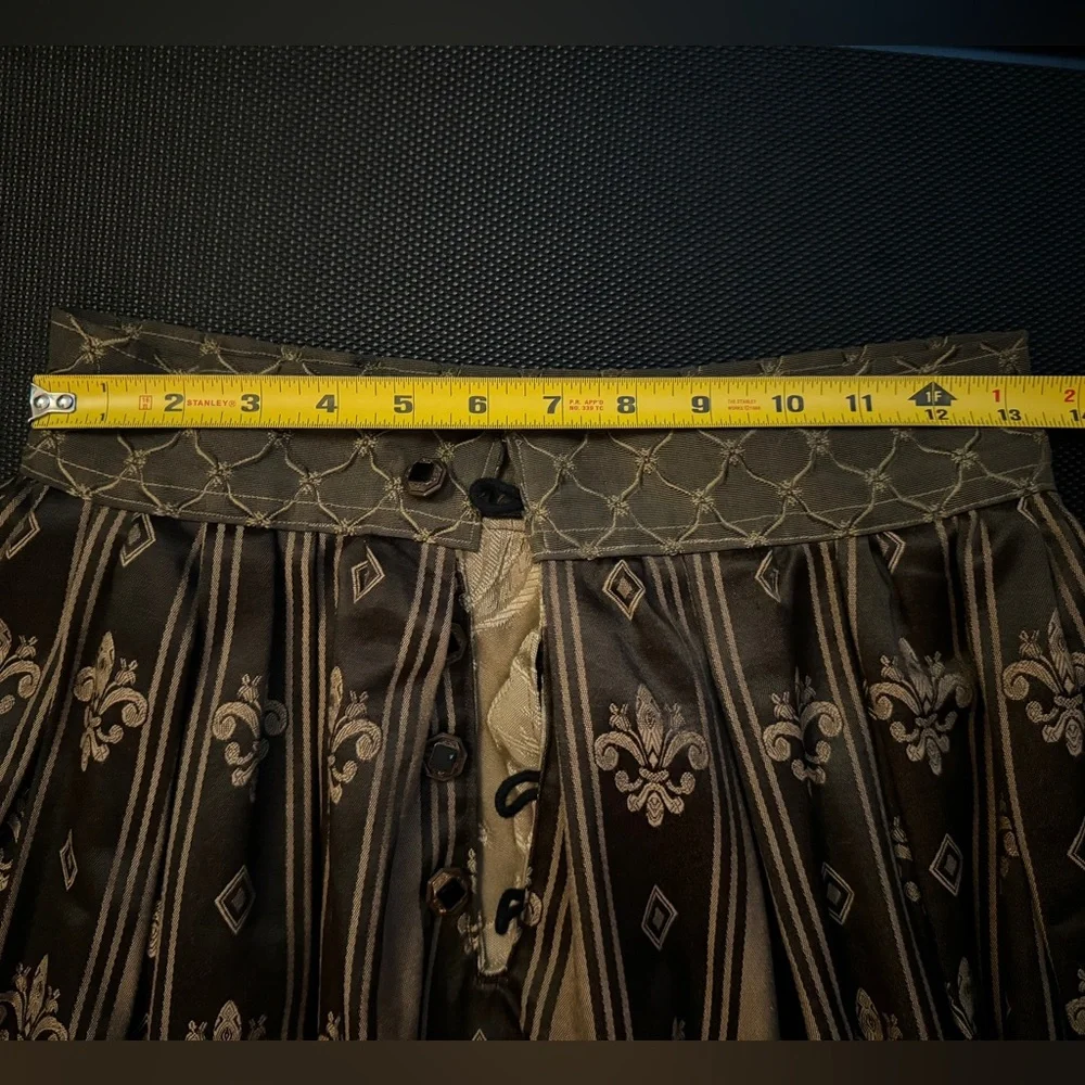 Medieval Renaissance Black and Gold OOAK Professionally Made Dress - Picture 10 of 16